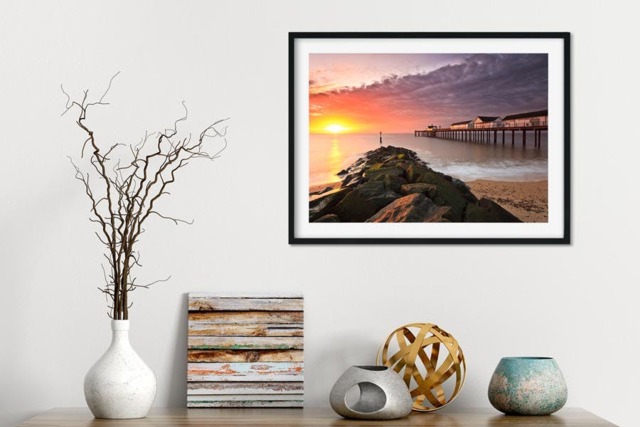 Rackhams Southwold Pier Sunset - Framed Print 30 x 20 inch - image 1