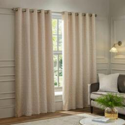 Rackhams New Galaxy Chenille Eyelet Curtains - Blush - 117cm x 137cm - Blush - 100% Polyester - thumbnail 2
