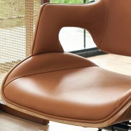 Rackhams Drake Office Chair, Tan Leather, Reclining & Swivel - High Back - thumbnail 2