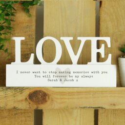 Rackhams Personalised Free Text Heart Wooden Love Ornament - thumbnail 4