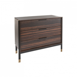 Rackhams Bali 3 Drawer Chest - Ebony / Grey - Ebony / Grey - thumbnail 3