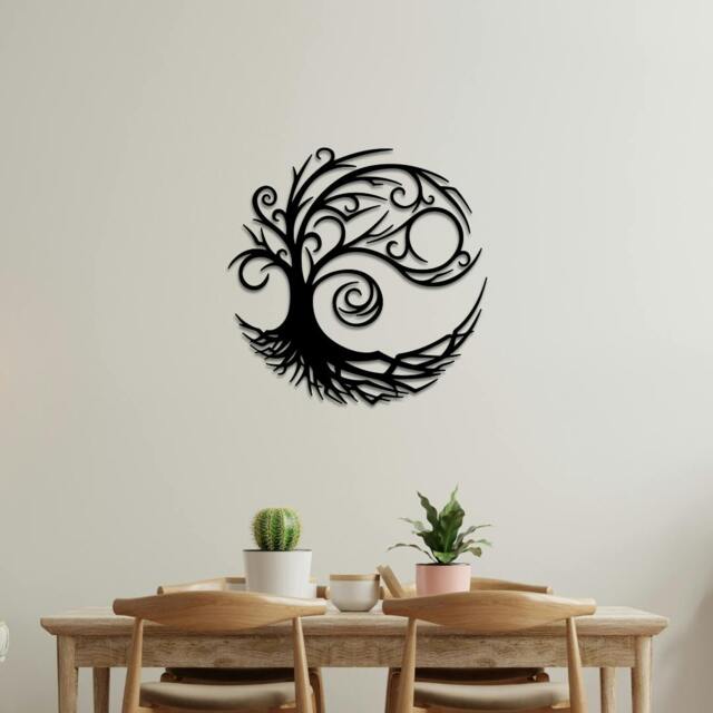 Rackhams Tree of Life Silhouette Metal Wall Decor 75x75 - Metal - Black - image 1