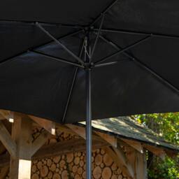 Rackhams Outdoor 4 Person Round Glass Top Garden Dining Table Chairs With Black Parasol and Base Set - thumbnail 5