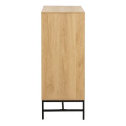 Rackhams Albany Chest of 4 Drawers in Oak/Black Legs - Oak & Black - Matt - Melamine,powder coated steel - thumbnail 3