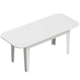 Rackhams Extendable Oval Dining Table for 4-6, Modern Expandable Kitchen Table, Round Edges, White - White - thumbnail 2