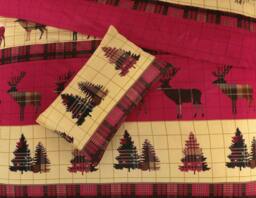 Rackhams Flannelette Thermal Stag Red Duvet Cover Set - Single - thumbnail 4