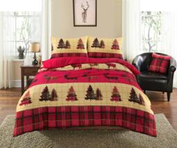 Rackhams Flannelette Thermal Stag Red Duvet Cover Set - Single - thumbnail 2