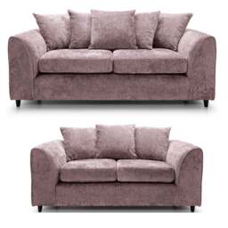 Rackhams Monaco Chenille Fabric Sofa Suite - Pink