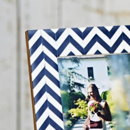 "Rackhams Neha Navy Chevron Patterned Photo Frame - 6"" x 4""" - thumbnail 6