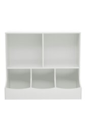 Rackhams 80cm H Double Layer Open Toy Clothing and Bookcase Management Cabinet - White - thumbnail 4