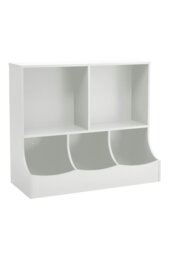 Rackhams 80cm H Double Layer Open Toy Clothing and Bookcase Management Cabinet - White - thumbnail 5
