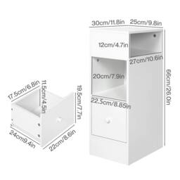 Rackhams Bedside Tables Modern Nightstand White Storage Drawer Shelf for Bedroom - thumbnail 3