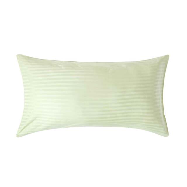 Rackhams Silky 330 TC Egyptian Cotton Satin Stripe Housewife Pillowcase, King Size - Sage Green - image 1