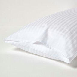 Rackhams Silky 330 TC Egyptian Cotton Satin Stripe Housewife Pillowcase, King Size - Sage Green - thumbnail 4