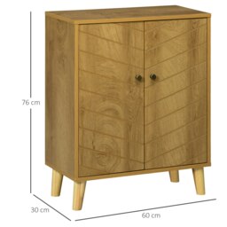 Rackhams Storage Cabinet for Living Room Sideboard with Chevron Doors Natural - Natural wood finish - thumbnail 5