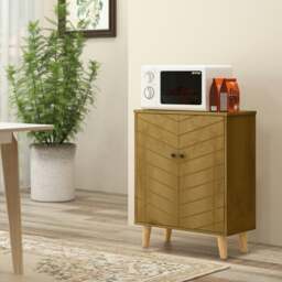Rackhams Storage Cabinet for Living Room Sideboard with Chevron Doors Natural - Natural wood finish