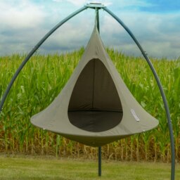 Rackhams Single Cacoon Hanging Chair - Khaki - thumbnail 2