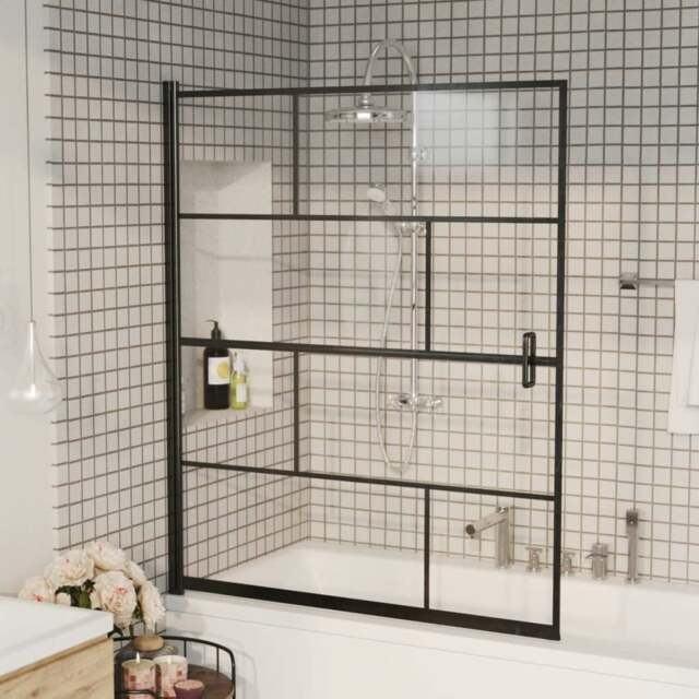Rackhams Shower Enclosure ESG 116x140 cm Black