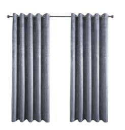 Rackhams Marble Effect Velvet Eyelet Curtain - Grey - (117cm x 137cm - 8 Eyelets) - thumbnail 4