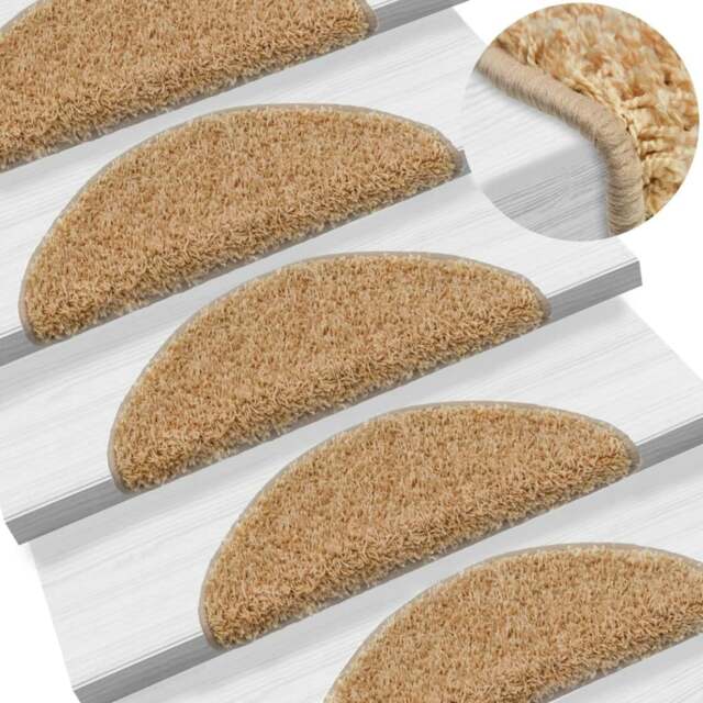 Rackhams Stair Mats 10 pcs 56x17x3 cm Cream