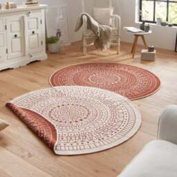 Rackhams Porto Round Reversible Terra Rug Indoor-Outdoor - Ø 140 cm - thumbnail 4