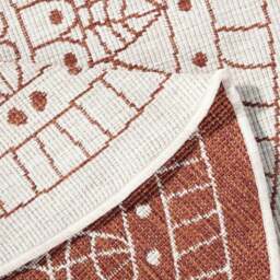 Rackhams Porto Round Reversible Terra Rug Indoor-Outdoor - Ø 140 cm - thumbnail 3