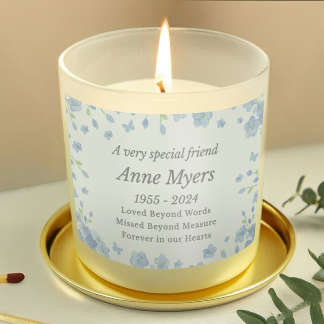 Rackhams Personalised Memorial Forget Me Not Candle Jar - image 1