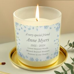 Rackhams Personalised Memorial Forget Me Not Candle Jar