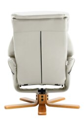Rackhams Beige Swivel Faux Leather Lounge Recliner with Ottoman - Beige - thumbnail 4