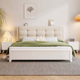 Rackhams Arlene Wood King Size / Super King Size Storage Bed - White - Mega King Size - NO Storage - thumbnail 4