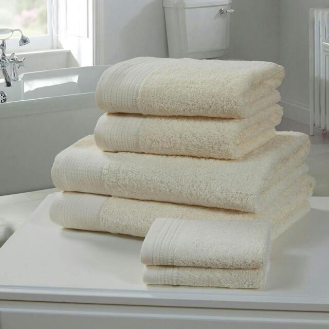 Rackhams Chatsworth 100% Cotton Towels - Cream - 2pc Towel Bale - image 1