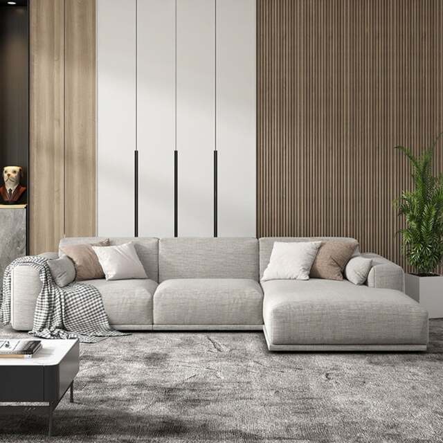Rackhams Koch Three Seater Corner, Four Seater Corner Sofa, Linen - Left Hand Facing - Grey - Five  Seater Corner 380cm - image 1
