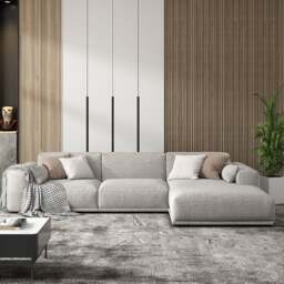 Rackhams Koch Three Seater Corner, Four Seater Corner Sofa, Linen - Left Hand Facing - Grey - Five  Seater Corner 380cm - thumbnail 1