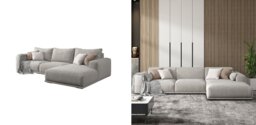 Rackhams Koch Three Seater Corner, Four Seater Corner Sofa, Linen - Left Hand Facing - Grey - Five  Seater Corner 380cm - thumbnail 6