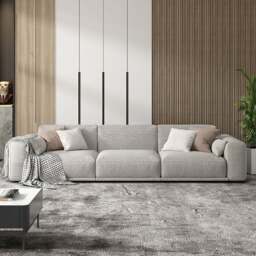 Rackhams Koch Three Seater Corner, Four Seater Corner Sofa, Linen - Left Hand Facing - Grey - Five  Seater Corner 380cm - thumbnail 3