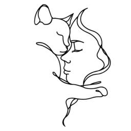 Rackhams Woman and Cat Metal Line Art Wall Decor - Metal - Black - thumbnail 3