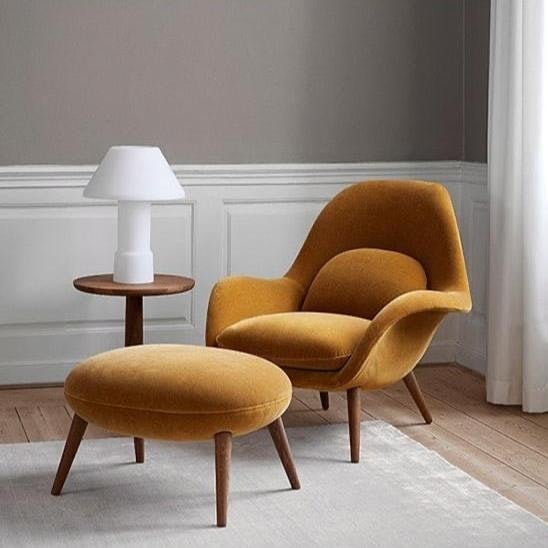 Rackhams Fredericia Swoon Armchair And Footstool, Velvet, Brown - Others (Velvet) - image 1