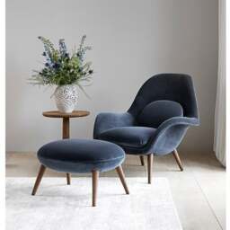 Rackhams Fredericia Swoon Armchair And Footstool, Velvet, Brown - Others (Velvet) - thumbnail 6