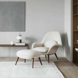 Rackhams Fredericia Swoon Armchair And Footstool, Velvet, Brown - Others (Velvet) - thumbnail 3
