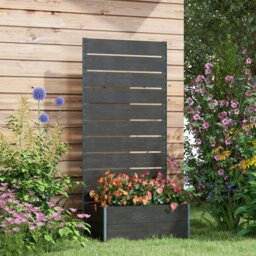 Rackhams Raised Garden Bed with Trellis and Drainage Hole, Planter Box Black - Brown - Wood-Plastic Composite Board - 72W x 38D x 150Hcm - thumbnail 2
