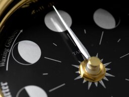 Rackhams Handmade Prestige Moon Phase Clock in Solid Brass With A Jet Black Dial - thumbnail 6