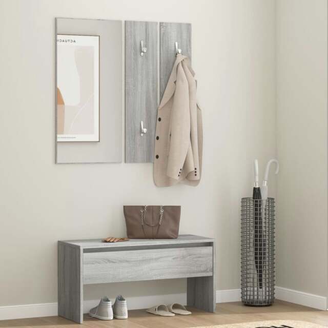 Rackhams Hallway Furniture Set Grey Sonoma Engineered Wood