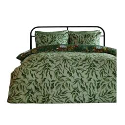 Rackhams Into The Woods Reversible Printed Duvet Cover Set - Forest Green - Single - Forest Green - 52% Polyester/48% Cotton - thumbnail 2