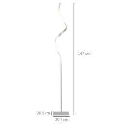 Rackhams Spiral Floor Lamp Living Room, 3 Adjustable Brightness, Silver - thumbnail 4