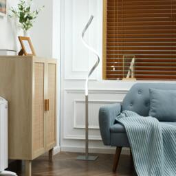 Rackhams Spiral Floor Lamp Living Room, 3 Adjustable Brightness, Silver - thumbnail 1
