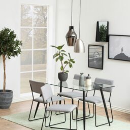 Rackhams Wilma Dining Table with Glass Top - Black - No - Black - thumbnail 6