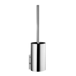 Rackhams Polished Stainless Steel Toilet Brush and Holder Self Adhesive Bathroom Wall Mounted
