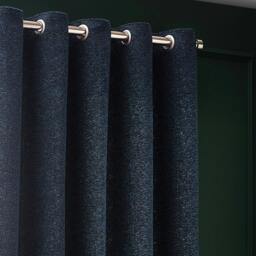 Rackhams New Galaxy Chenille Eyelet Curtains - Navy - 229cm x 137cm - Navy - 100% Polyester - thumbnail 3