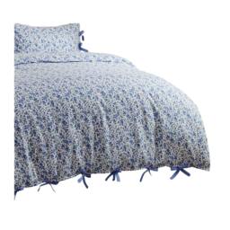 Rackhams Hannah Reversible Cotton Floral Duvet Cover Set - Blue - King - Blue - 100% Cotton - thumbnail 2