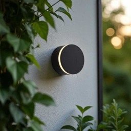 Rackhams 4 Watt Round Black Wall Outdoor Lamp - thumbnail 4